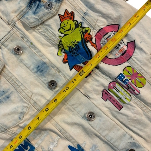 NWT BLACK PIKE HAVANA CHAMPION INTERNATIONAL LEAGUE DENIM STREET GRAFFITI JACKET - Picture 8 of 14